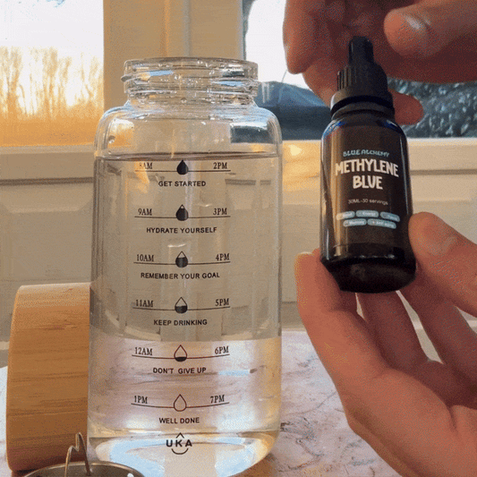 Methylene Blue glass bottle